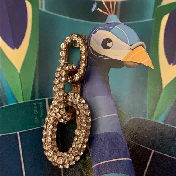 Fun Golden Rhinestone Chain Earrings - Picture 2 of 5